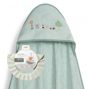 Interbaby Hooded Towel and Rinse Cap Koala Green