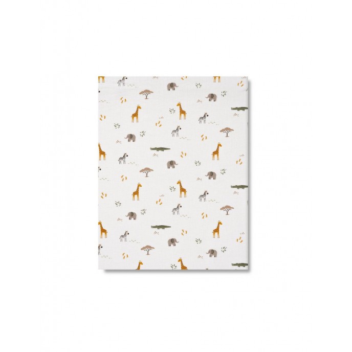 Interbaby Fitted Sheet Cotton Crib 85x55cm Jungle
