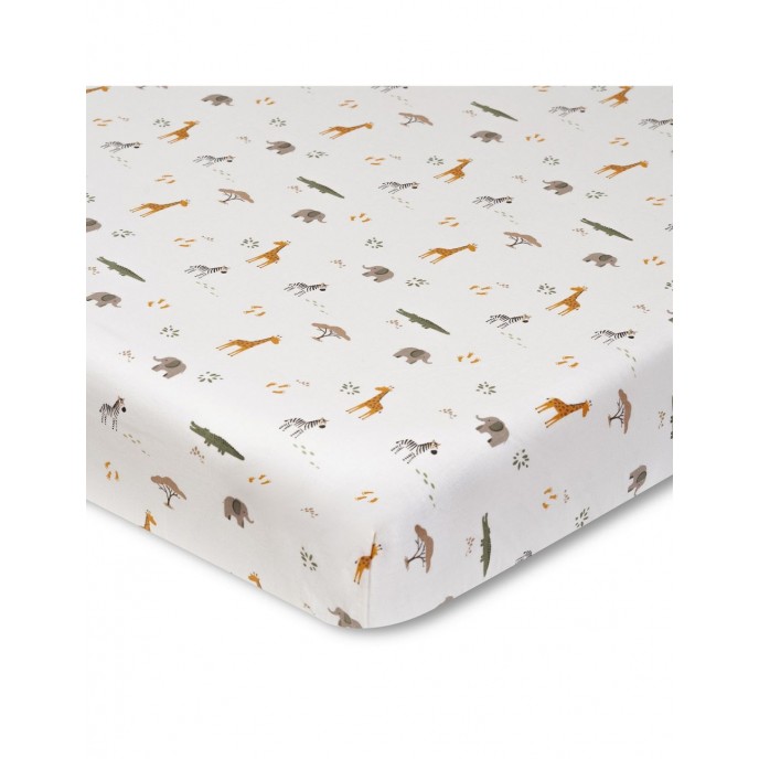 Interbaby Fitted Sheet Cotton Crib 85x55cm Jungle
