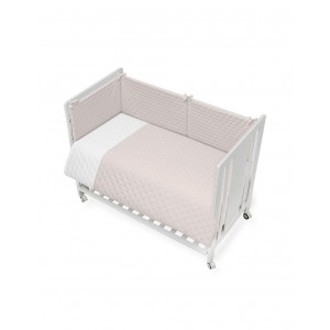 Interbaby Bedding Set Embossed Pink White