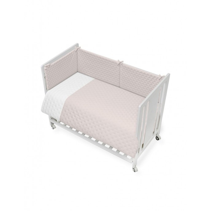 Interbaby Bedding Set Embossed Pink White
