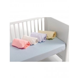 Interbaby Fitted Cotton Sheets Cot 60x120cm Beige