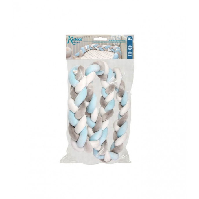 Kiokids Bed Bumper Braid 3m Blue/Grey Kiokids Bed Bumper Braid 3m Blue/Grey