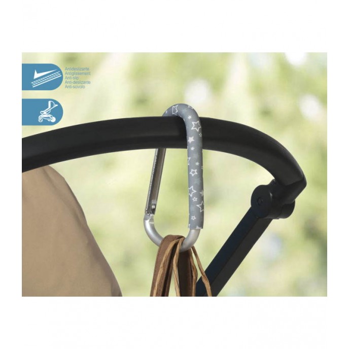 Kiokids Stroller Hook Grey Stars Kiokids Stroller Hook Grey Stars