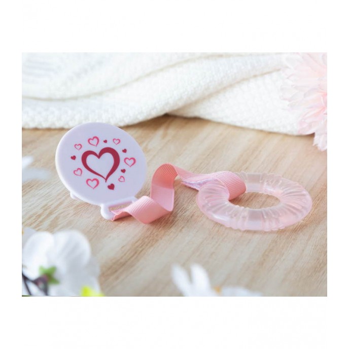 Kiokids Cooler Teether and Chain Pink Hearts