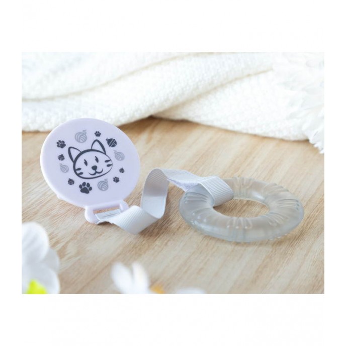 Kiokids Cooler Teether and Chain Grey Cat
