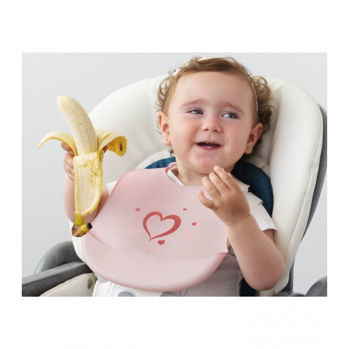 Kiokids Silicone Bib Pink Kiokids Silicone Bib Pink