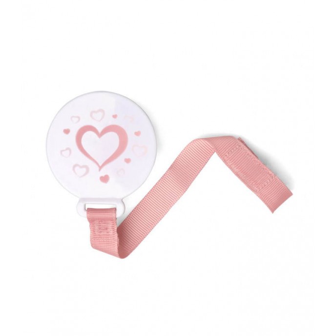 Kiokids Soother Holder Hearts Pink