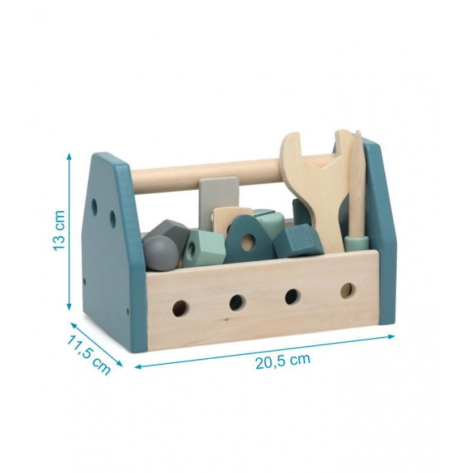 Kiokids Wooden Tool Box Blue