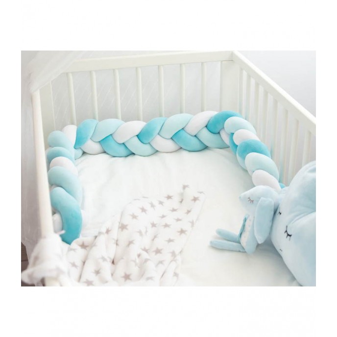 Kiokids Bed Bumper Braid 1.5m Blue