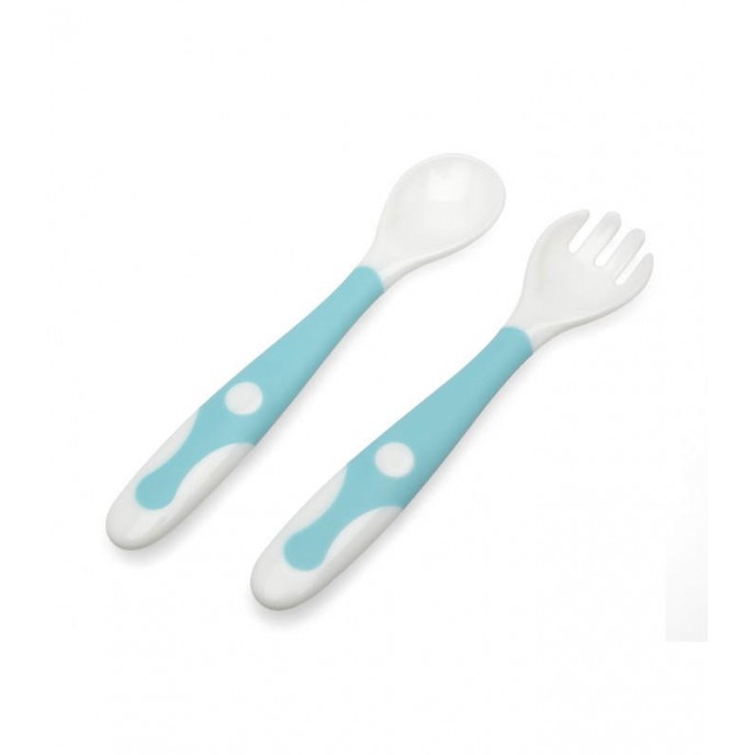 Kiokids Flexible Fork and Spoon in Case Blue