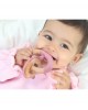 Kiokids Wood and Silicone Teether Rings Bunny Pink