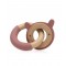 Kiokids Wood and Silicone Teether Rings Bunny Pink Kiokids Wood and Silicone Teether Rings Bunny Pink