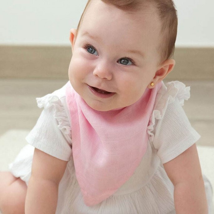 Kiokids Bamboo Bandana Bib Pink