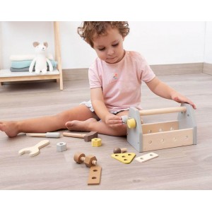 Kiokids Wooden Tool Box Grey Kiokids Wooden Tool Box Grey