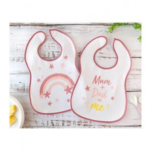 Kiokids Bibs 2pk Pink Rainbow  Kiokids Bibs 2pk Pink Rainbow