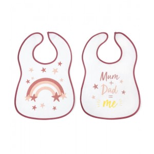 Kiokids Bibs 2pk Pink Rainbow  Kiokids Bibs 2pk Pink Rainbow