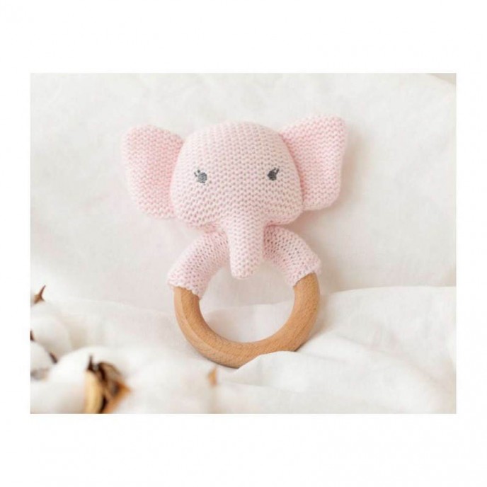 Kiokids Rattle Elephant Pink