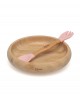 Kiokids Silicone and Bamboo Feeding Set Pink