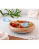 Kiokids Silicone and Bamboo Feeding Set Blue