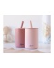 Kiokids Silicone Straw Cup 2pk Pink