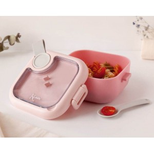 Kiokids Lunch Box and Spoon Pink Kiokids Lunch Box and Spoon Pink