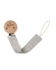 Kiokids Wood and Cotton Soother Clip Grey