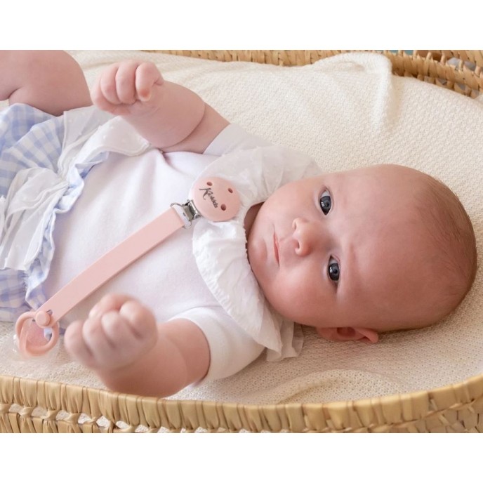 Kiokids Silicone Soother Clip Pink