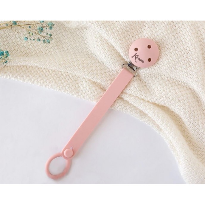 Kiokids Silicone Soother Clip Pink