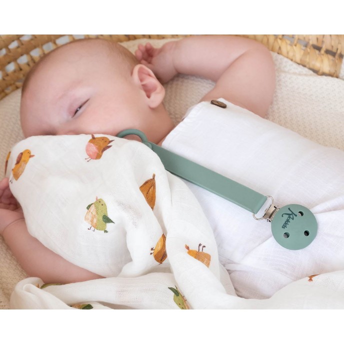 Kiokids Silicone Soother Clip Sage Kiokids Silicone Soother Clip Sage