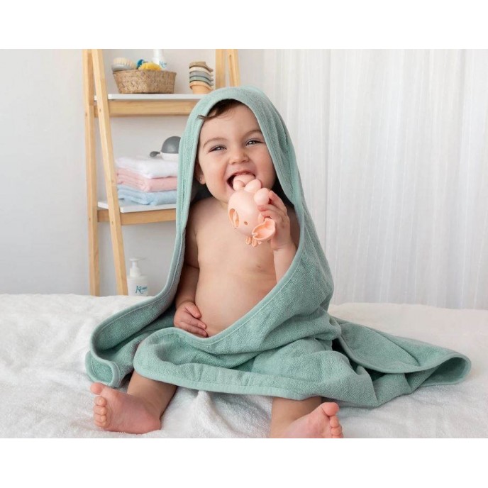 Kiokids Hooded Towel Bamboo 76cm Sage