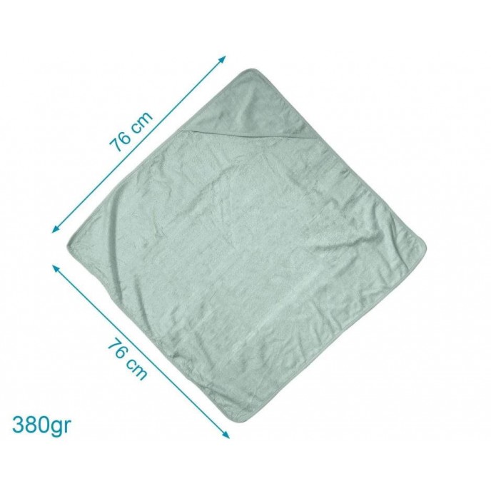 Kiokids Hooded Towel Bamboo 76cm Sage