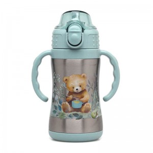 Kiokids Insulated Straw Cup Sage Bear Kiokids Insulated Straw Cup Sage Bear