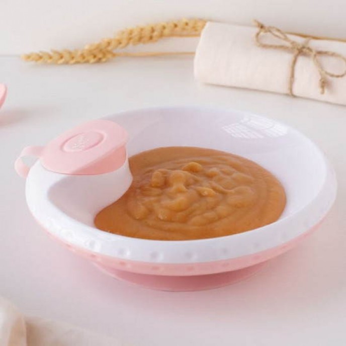 Kiokids Suction Plate with Food Warmer Pink