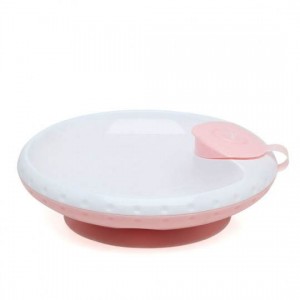 Kiokids Suction Plate with Food Warmer Pink