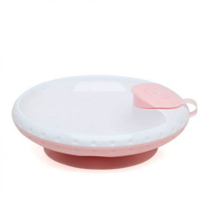 Kiokids Suction Plate with Food Warmer Pink