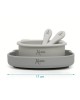 Kiokids Silicone Feeding Set 3pc Grey