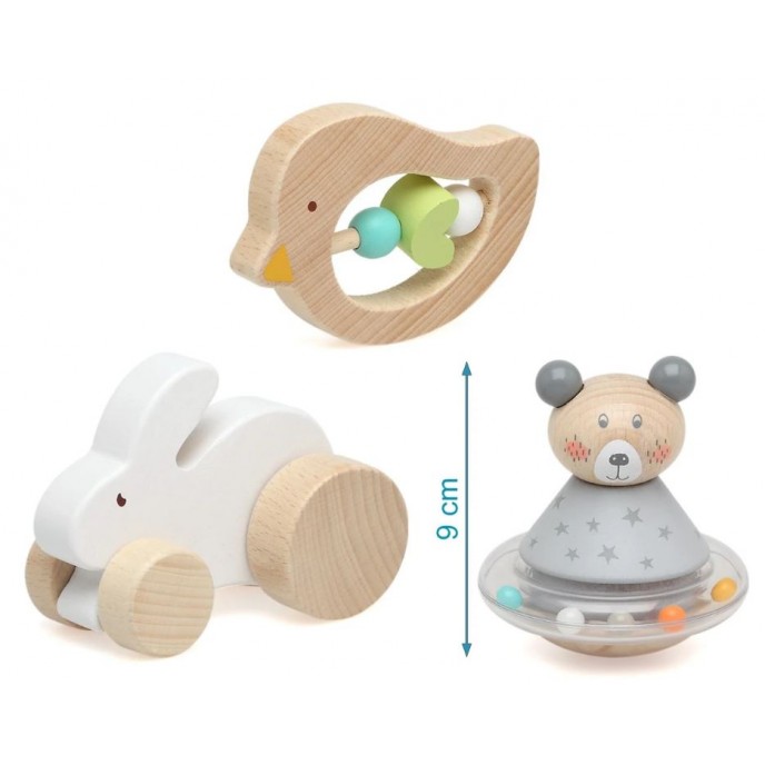 Kiokids Wooden Toy Set Animals 3pc