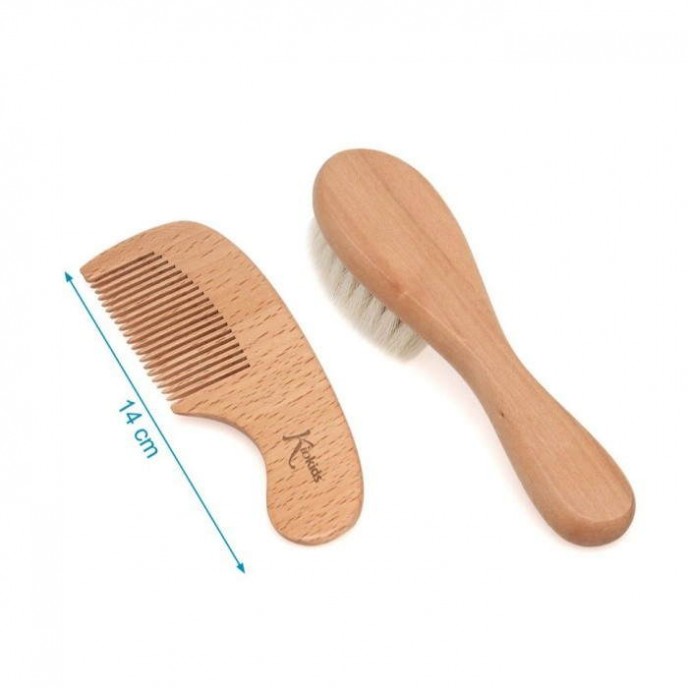Kiokids Brush and Comb Set Wood 