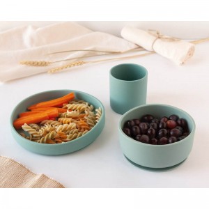 Kiokids Silicone Tableware Set 3pc Sage