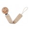 Kiokids Wood and Cotton Soother Clip Beige