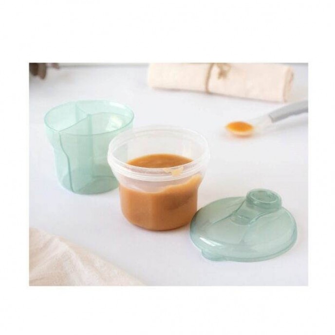 Kiokids Milk Powder Dispenser and Bowl Sage Kiokids Milk Powder Dispenser and Bowl Sage