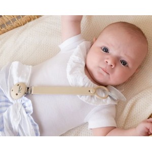 Kiokids Silicone Soother Clip Beige