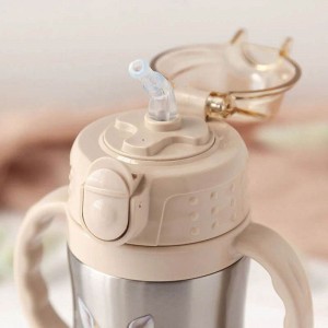 Kiokids Insulated Straw Cup Beige Deer Kiokids Insulated Straw Cup Beige Deer