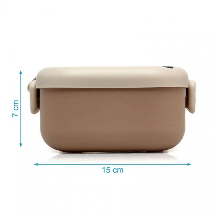Kiokids Lunch Box and Spoon Beige Kiokids Lunch Box and Spoon Beige