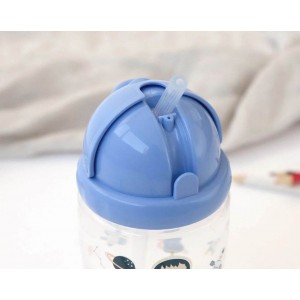 Kiokids Straw Bottle 350ml Blue Space Kiokids Straw Bottle 350ml Blue Space