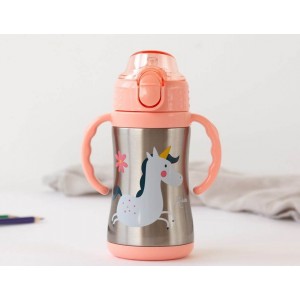 Kiokids Insulated Straw Cup Pink Princess