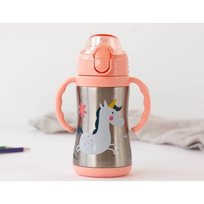 Kiokids Insulated Straw Cup Pink Princess Kiokids Insulated Straw Cup Pink Princess