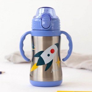 Kiokids Insulated Straw Cup Blue Space