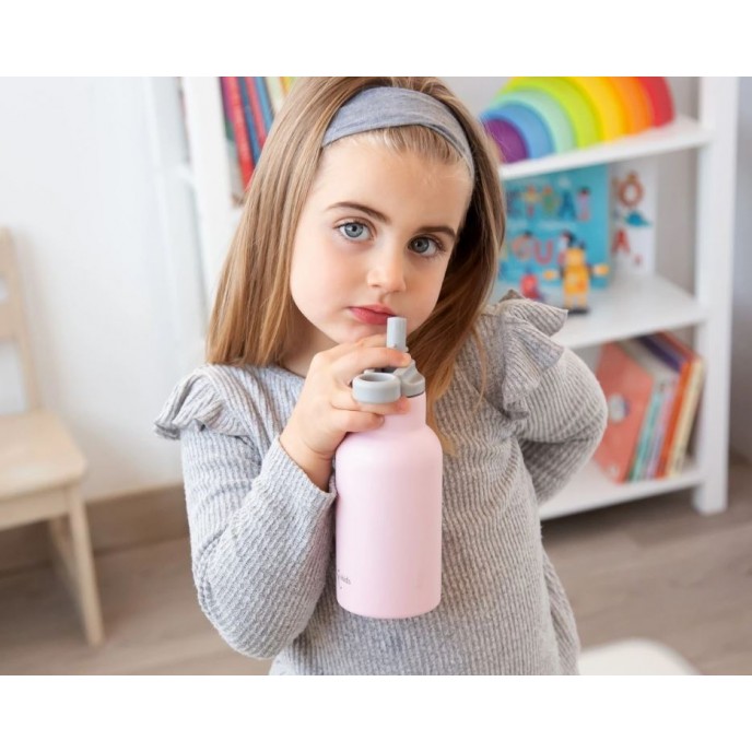 Kiokids Insulated Straw Bottle 350ml Pink